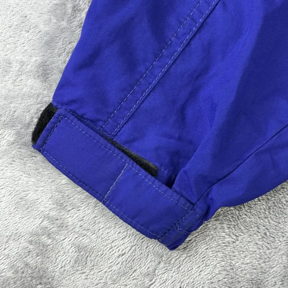 North Face Pullover Jacket Mens Medium Blue Black Stow Pocket Hooded Outdoors‎